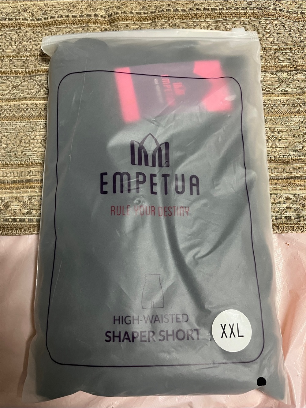 Shapermint Black High-Waist Shaper Shorts with Pink Trim